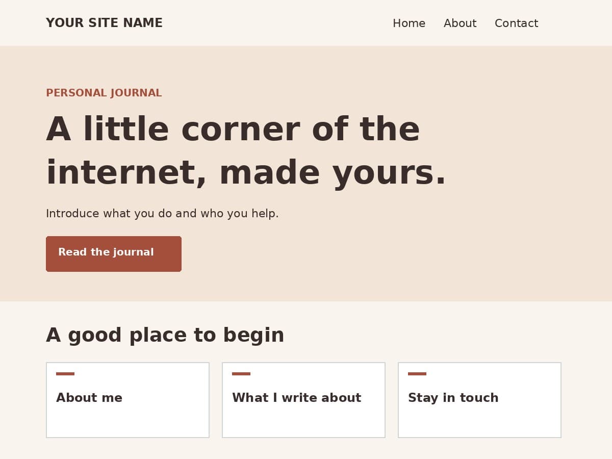 Personal Journal theme preview